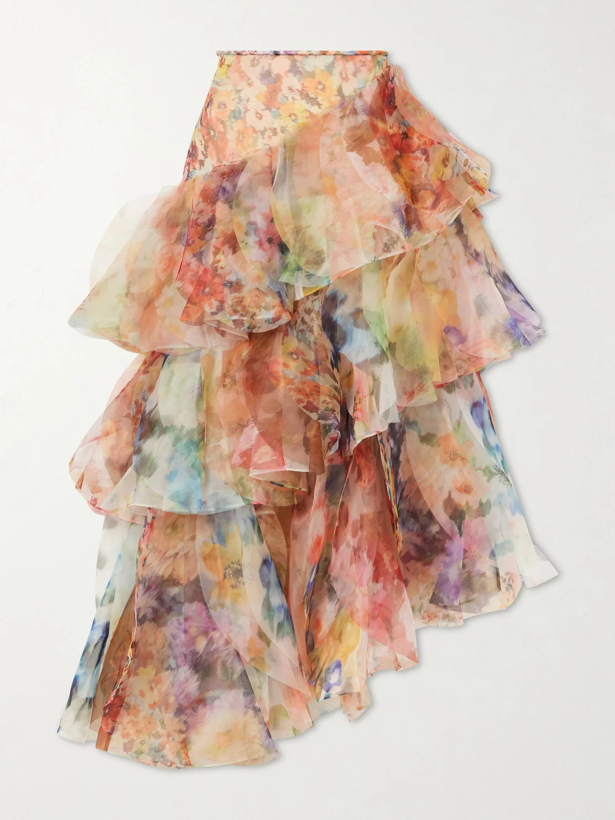 Luna Ruffled Chiffon Midi Skirt - 1