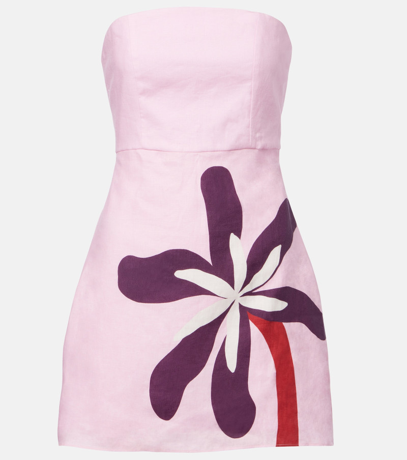 Roma floral linen minidress 1
