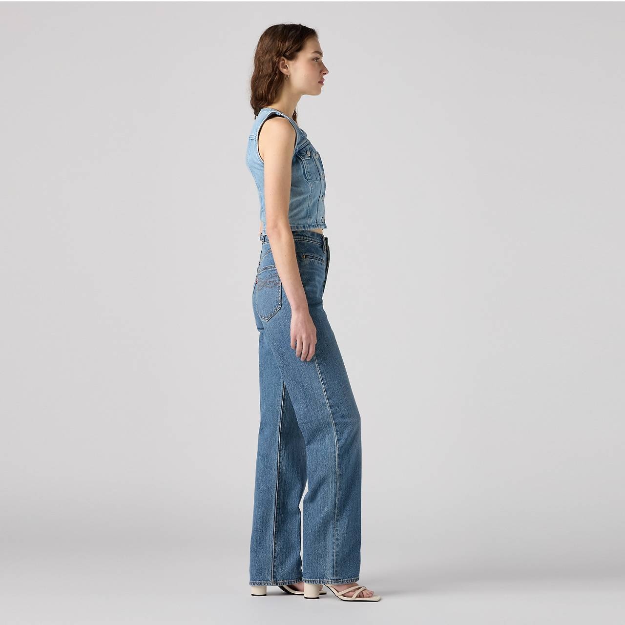 RIBCAGE WIDE LEG BRAIDED WOMEN'S JEANS - 6