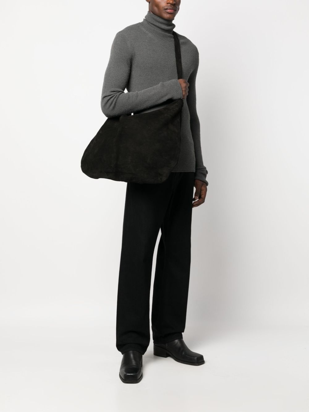 large suede tote bag - 2
