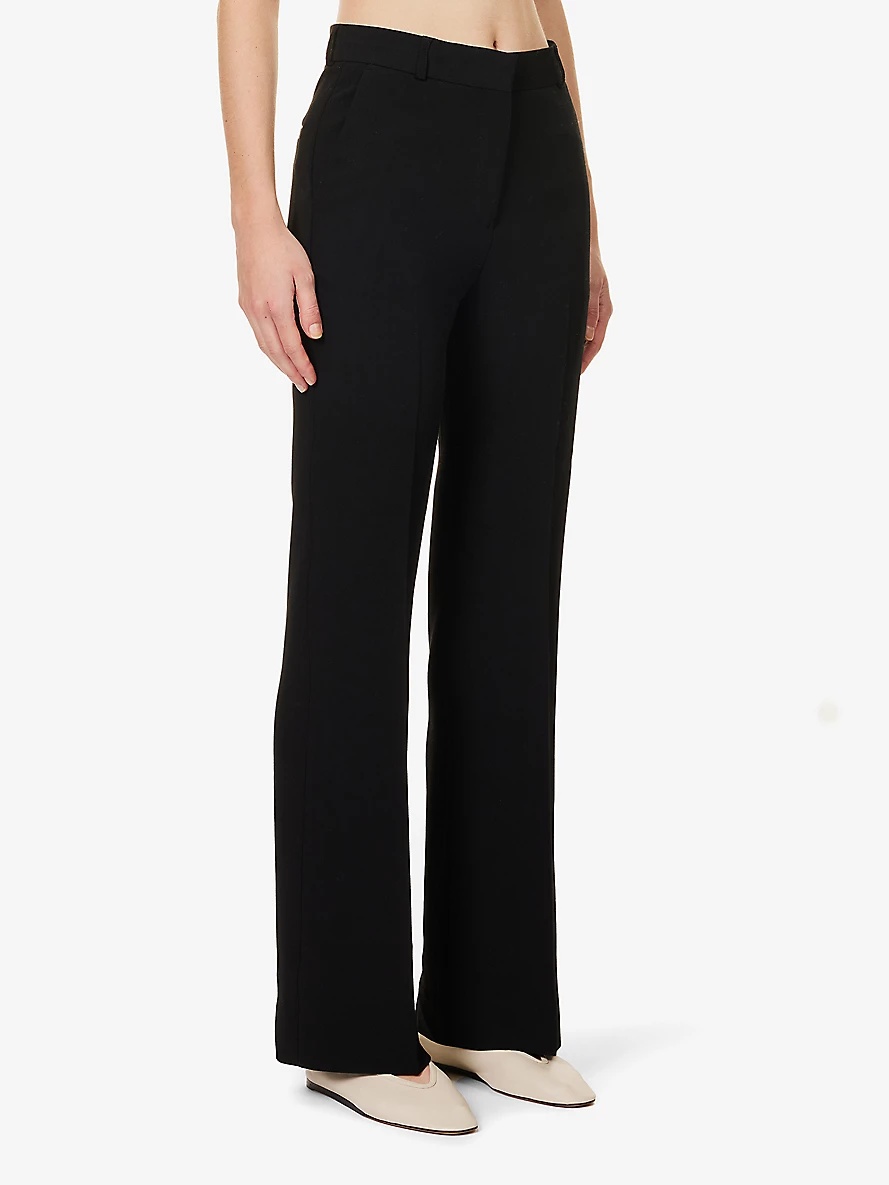 Straight-leg high-rise woven-blend trousers - 3