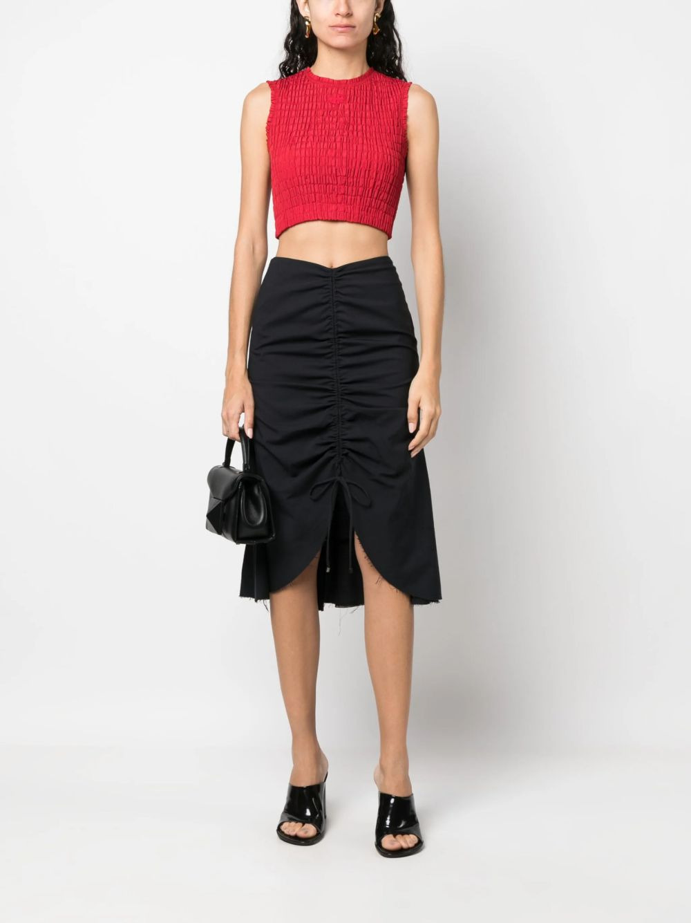 smocked crop top - 2