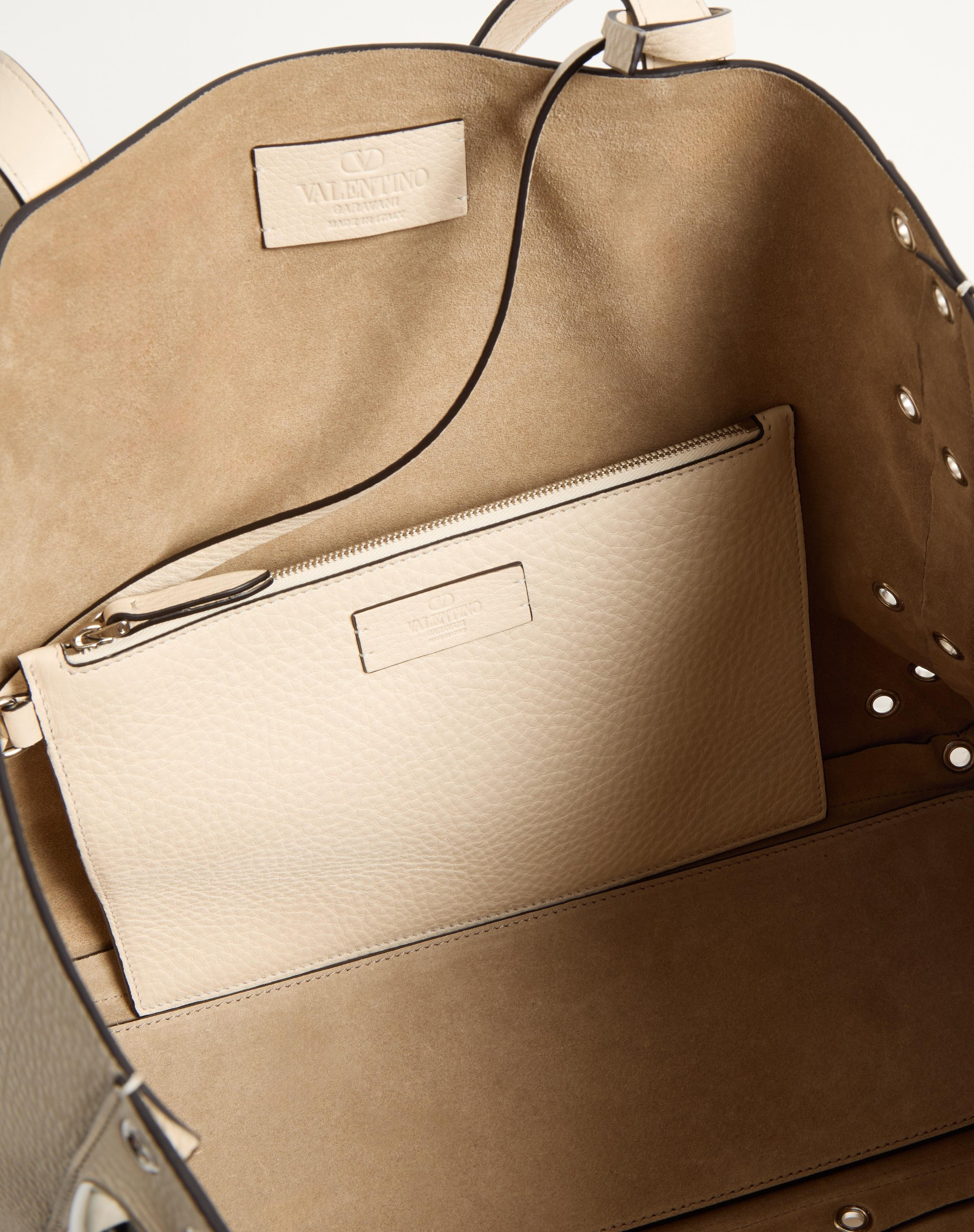 VALENTINO GARAVANI NELLCÔTE MEDIUM SHOPPING BAG IN GRAINY CALFSKIN - 6