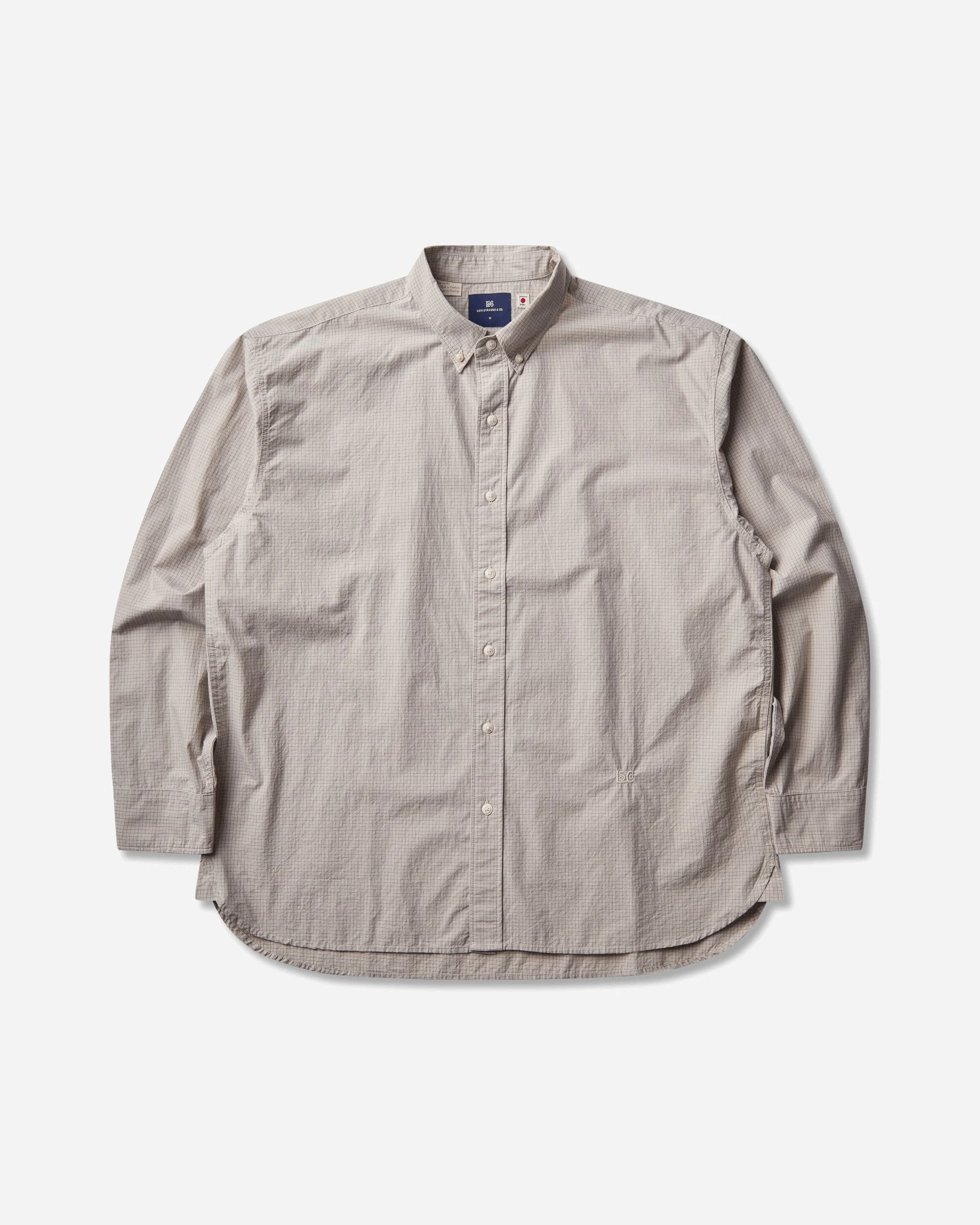 Men's Blue Tab Relaxed Button-Down Shirt Grey - 1