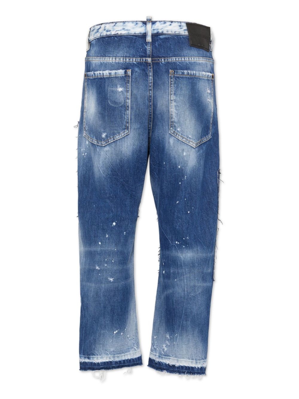 patchwork cropped jeans - 2