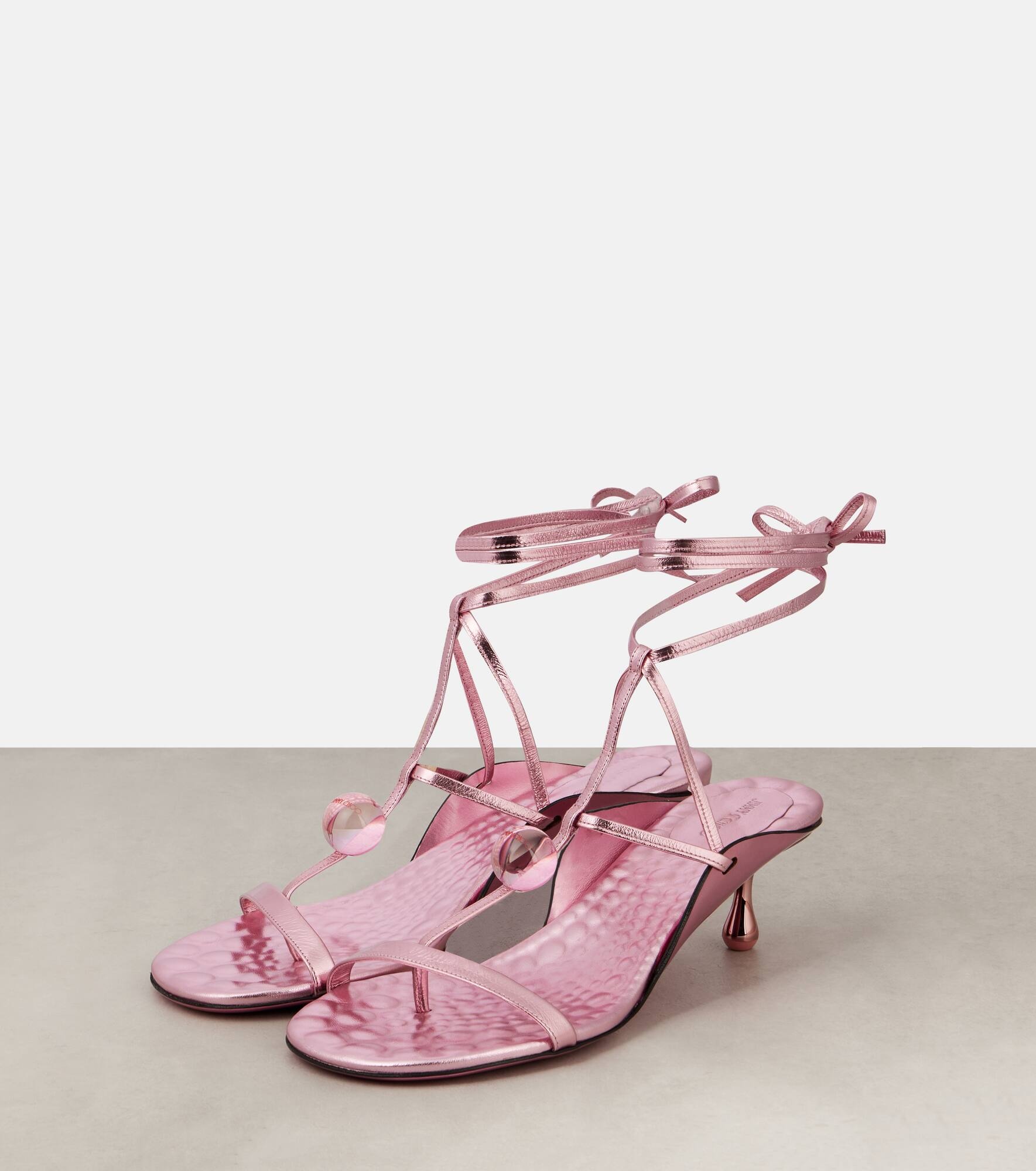 Zyra 50 metallic leather sandals - 4