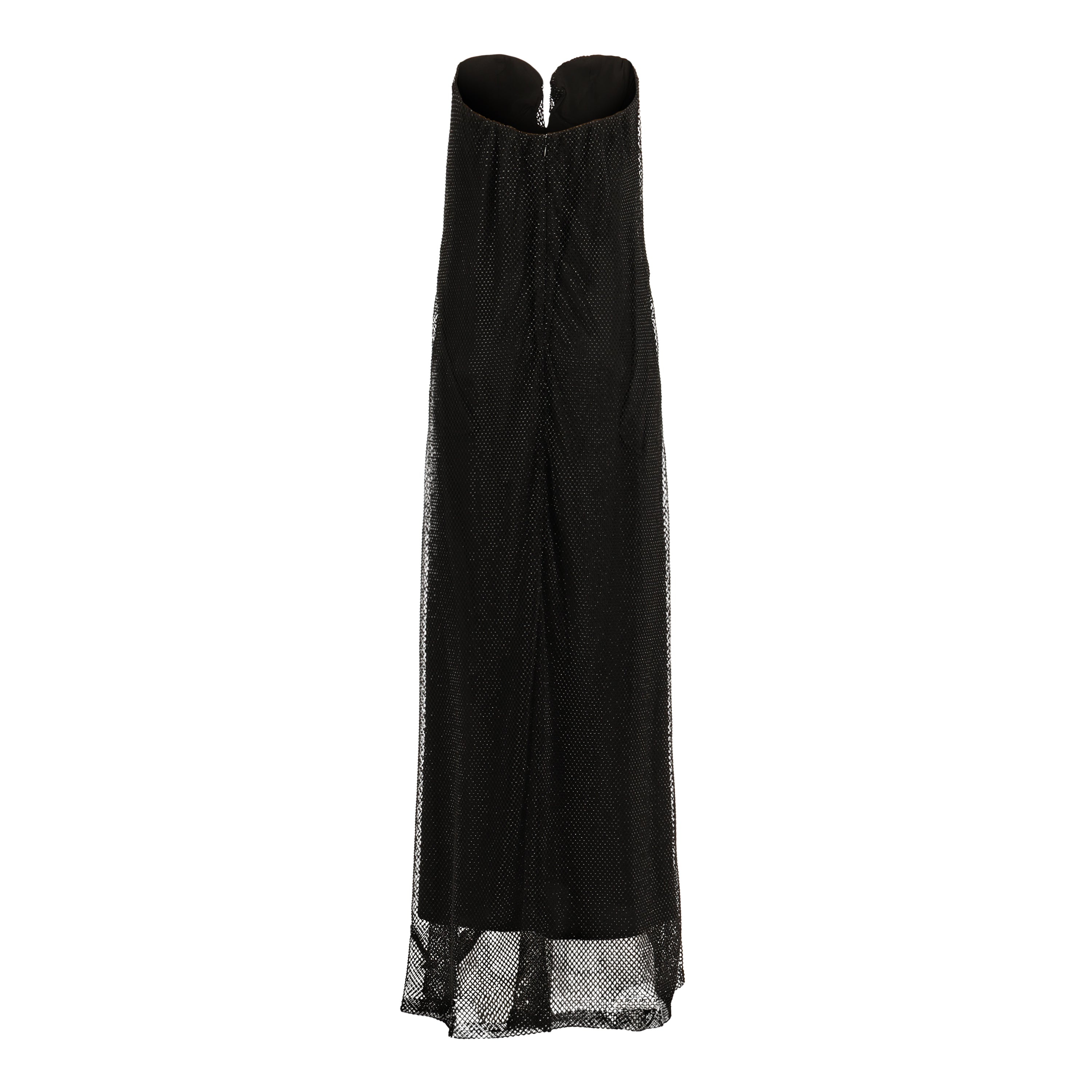 Black Crystal Strapless Hidden Corset Gown - 2