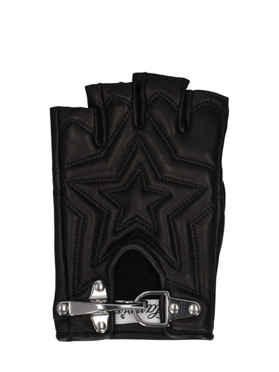 Lanvin Padded leather fingerless gloves outlook