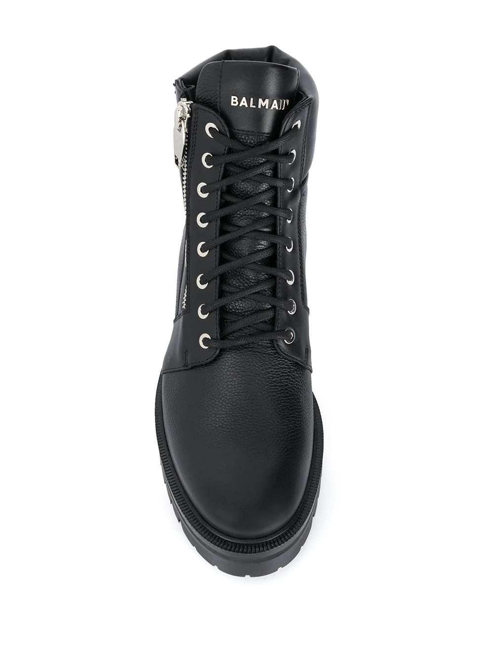 embossed logo combat boots - 4