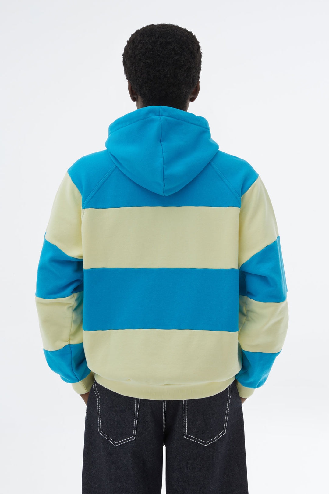 AZURE & LIGHT YELLOW HOODIE WITH LOGO - 4