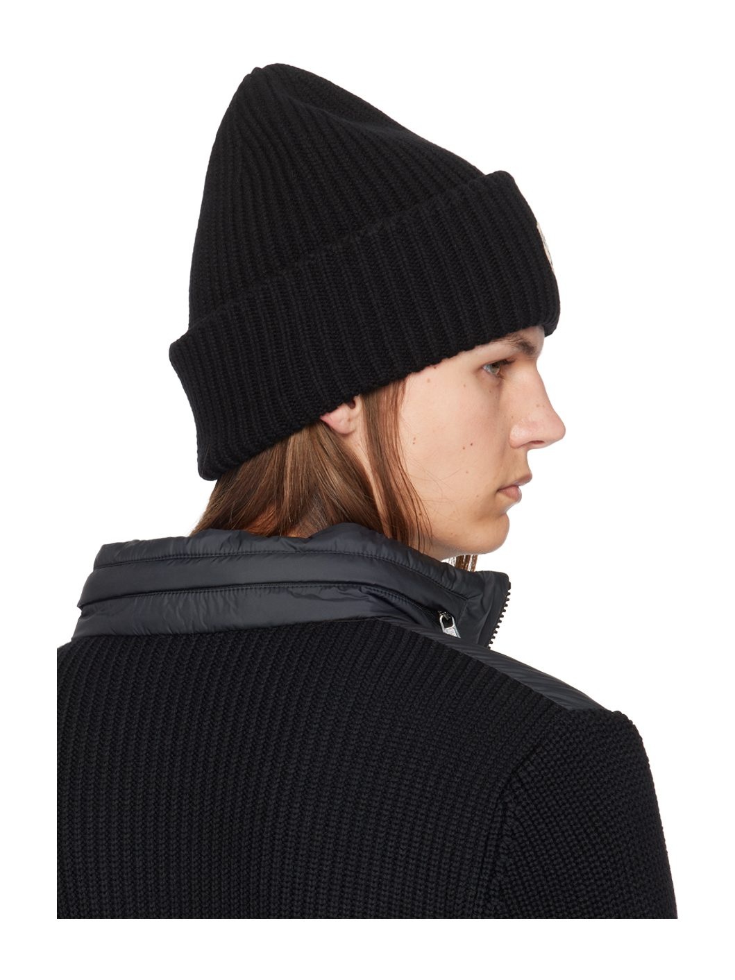 Black Wool & Cashmere Beanie - 3