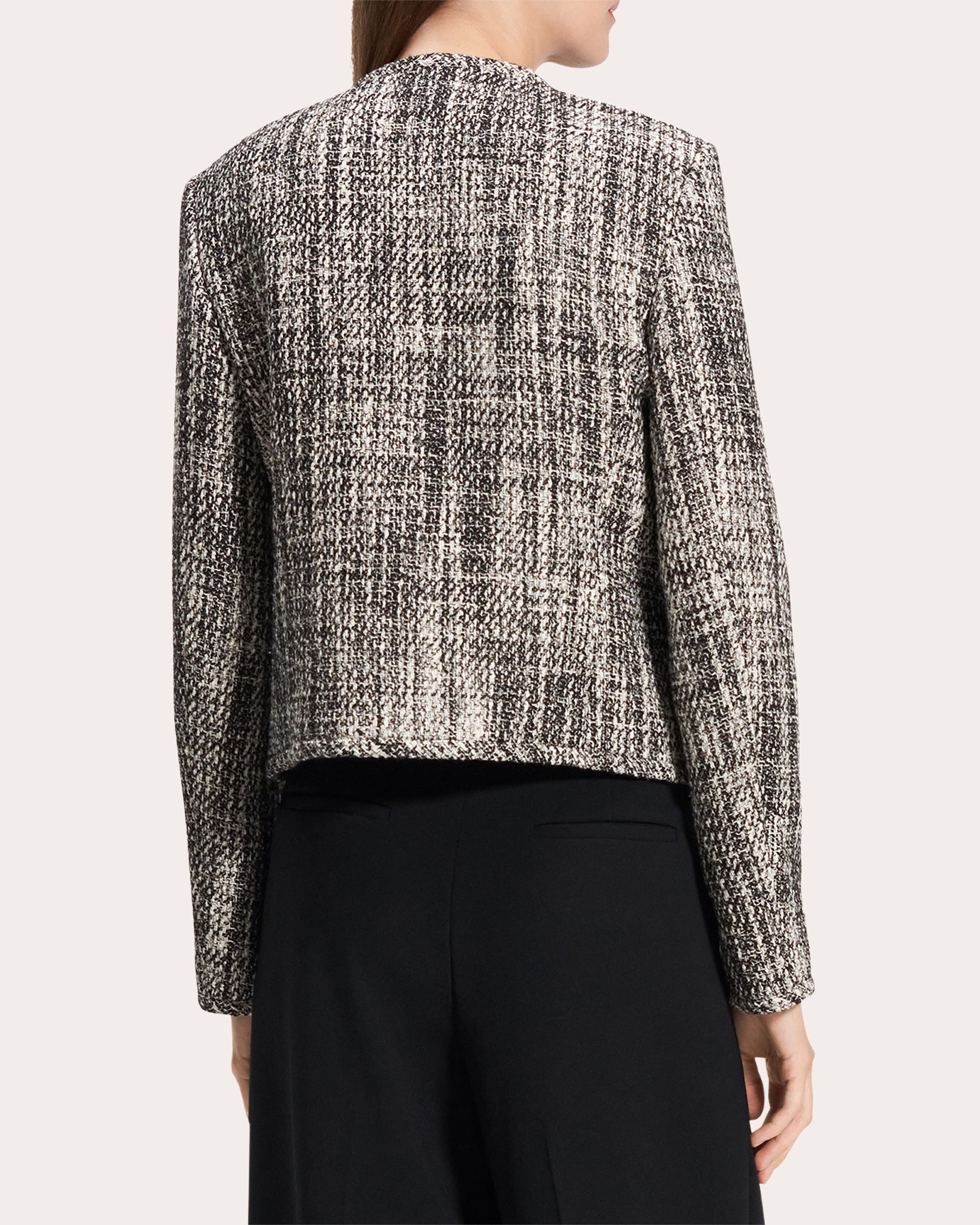 Cotton Tweed Cropped Cardigan Jacket - 5