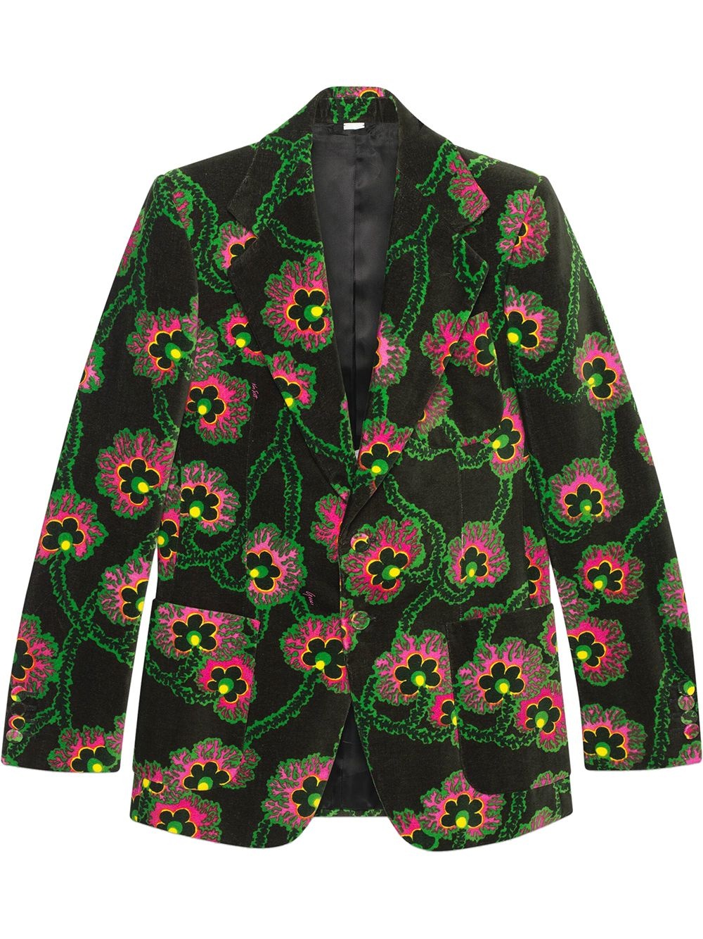 x Ken Scott floral print velvet jacket - 1