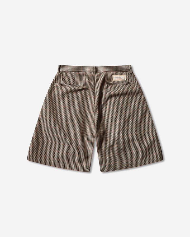 BRAIN DEAD Men's Brooks Brothers Houndstooth Pleated Shorts Tan outlook
