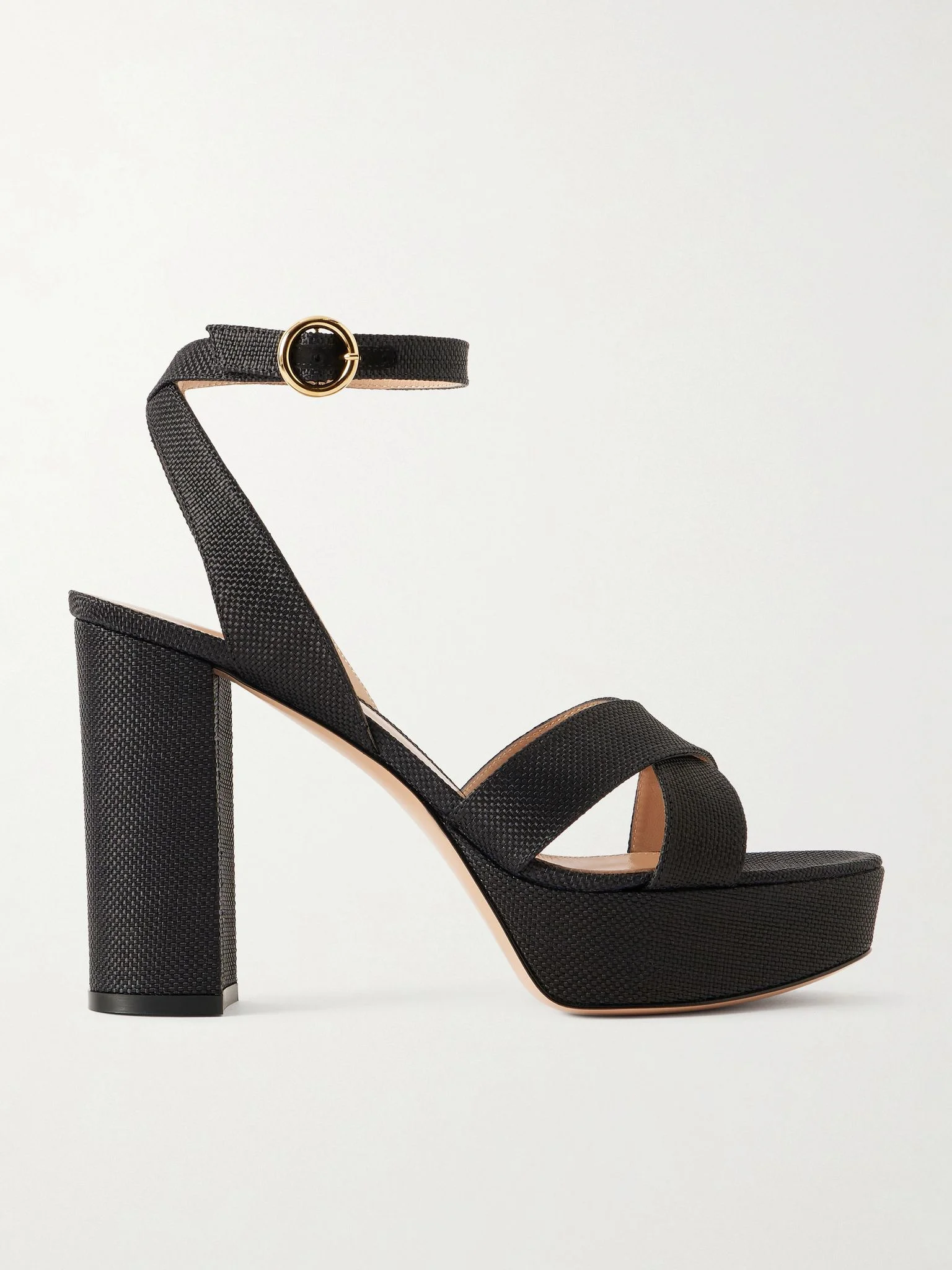 Sabrina Haiti 70 raffia platform sandals Black - 1