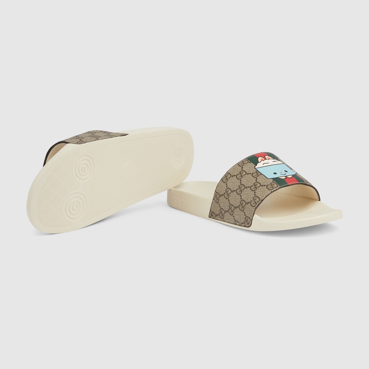 Men's Web animal print slide sandal - 6