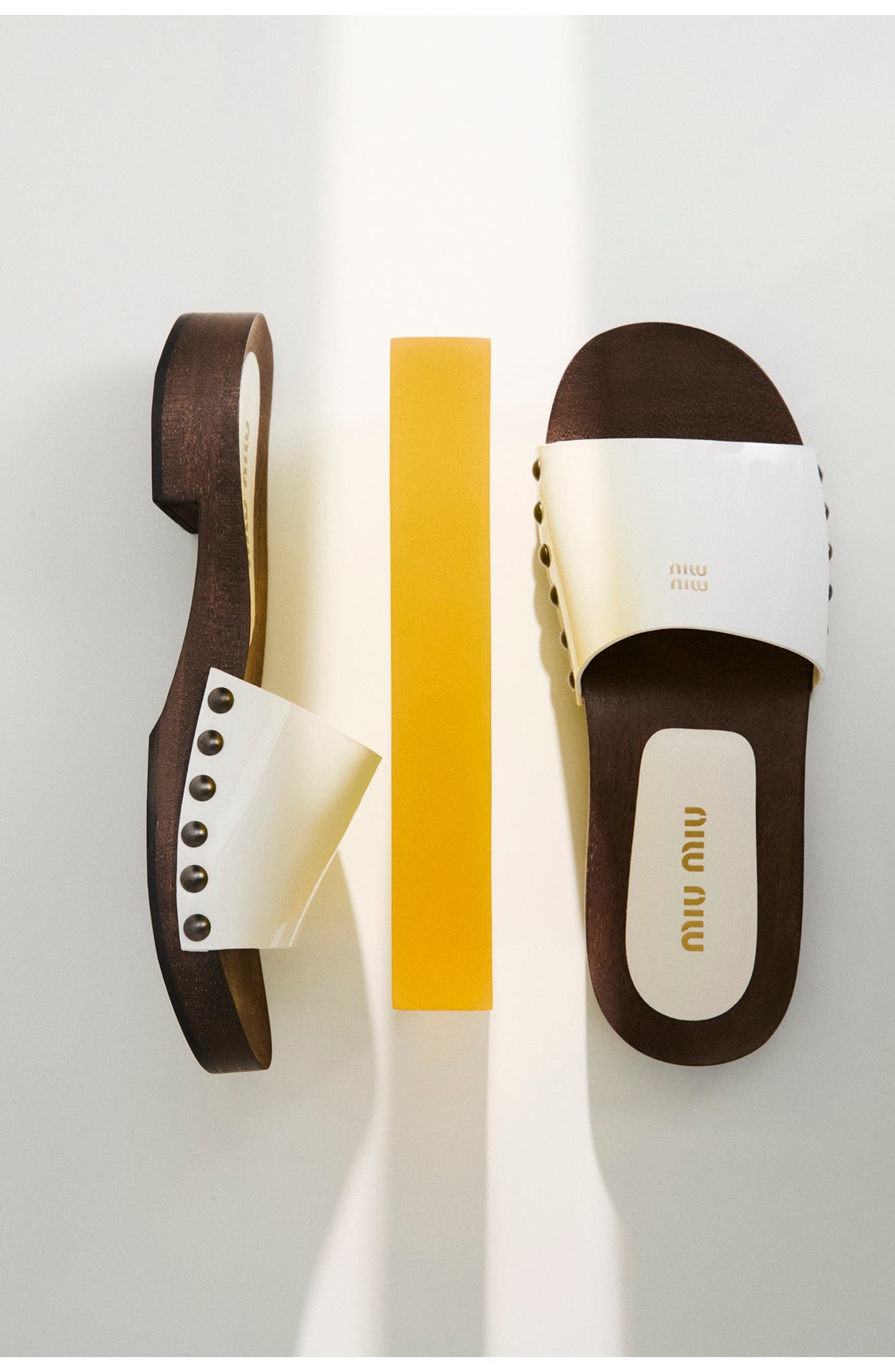 Miu Miu Clog Slide Sandal in Bianco at Nordstrom - 2
