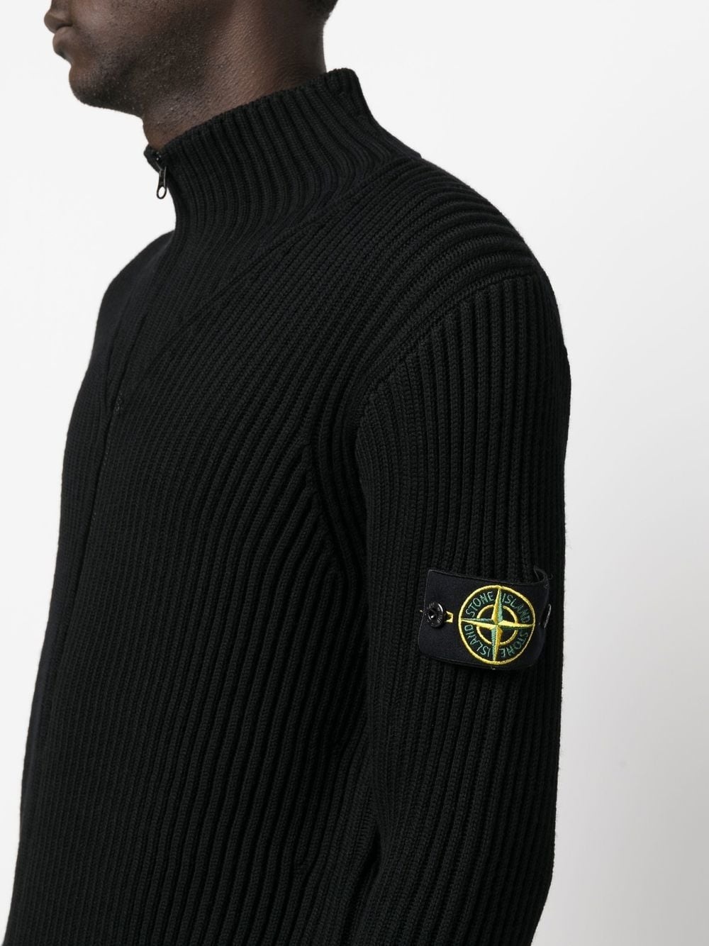 Compass-patch ribbed-knit jumper - 5