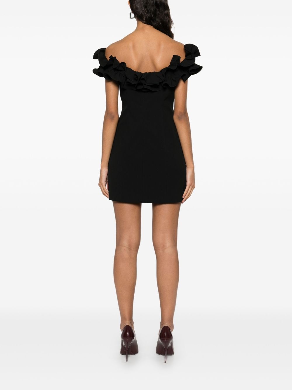 ruffle-detail mini dress - 4