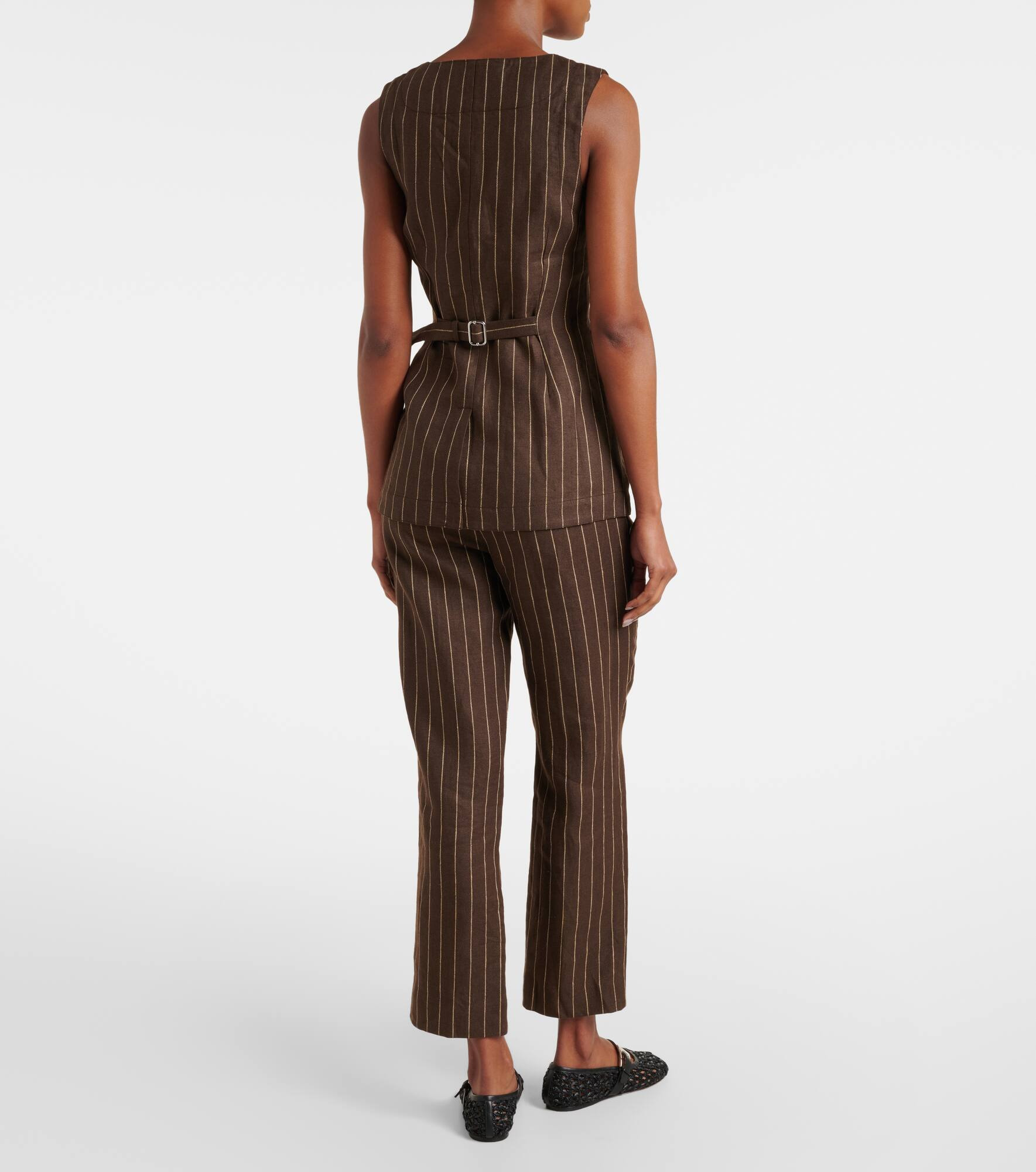 Emma pinstripe linen top - 3