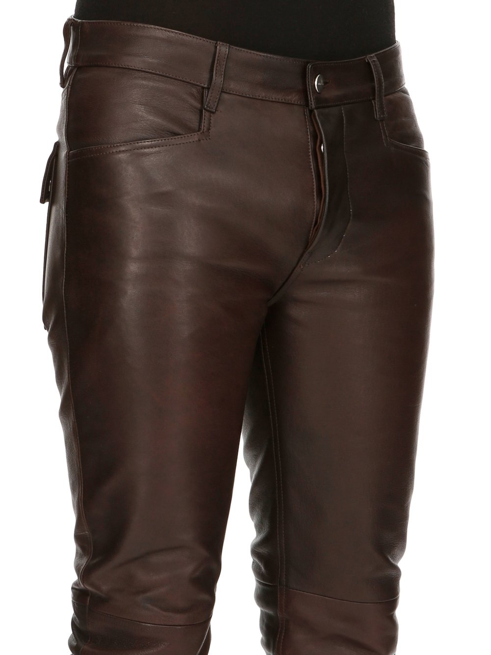 Rick Owens Brown Tyrone Leather Pants