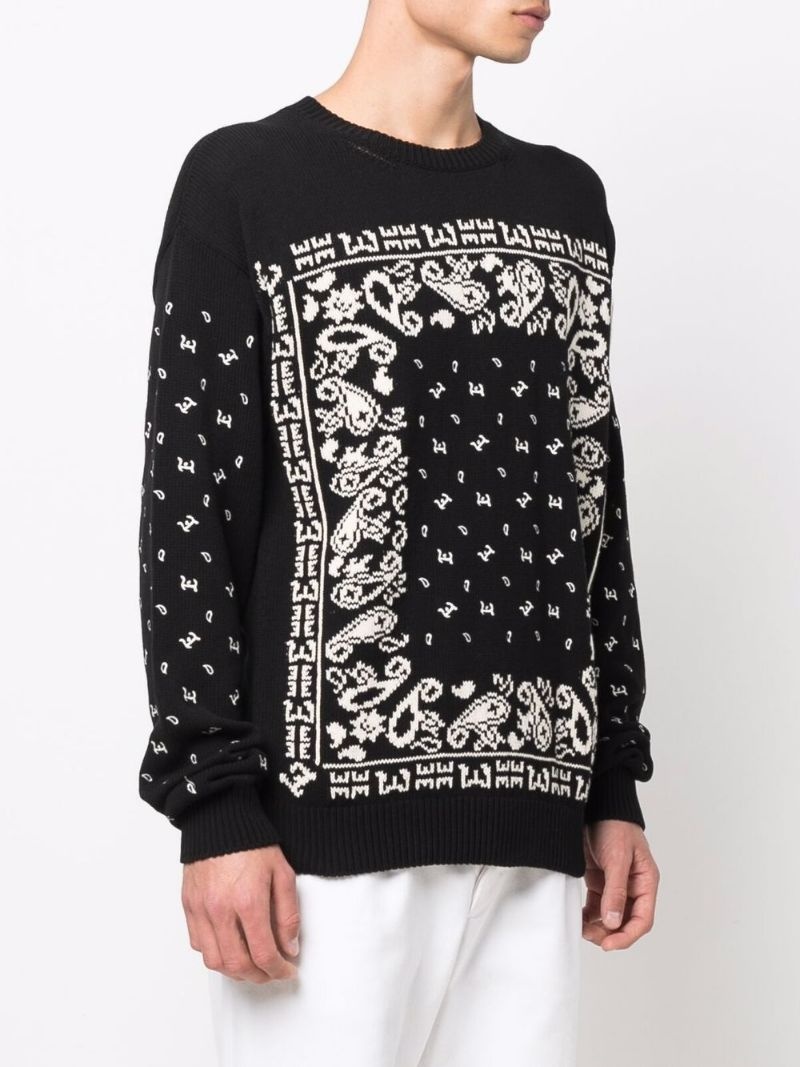 bandana-embroidered cotton jumper - 3