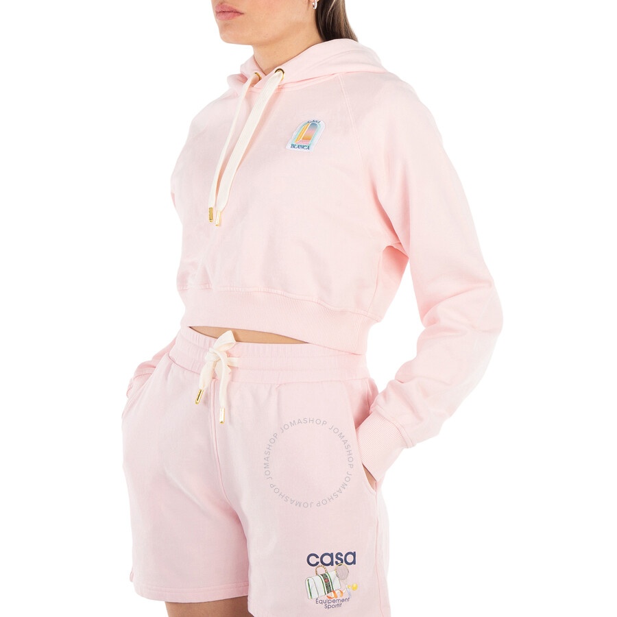 Casablanca Ladies Logo Patch Cropped Sweatshirt - 2