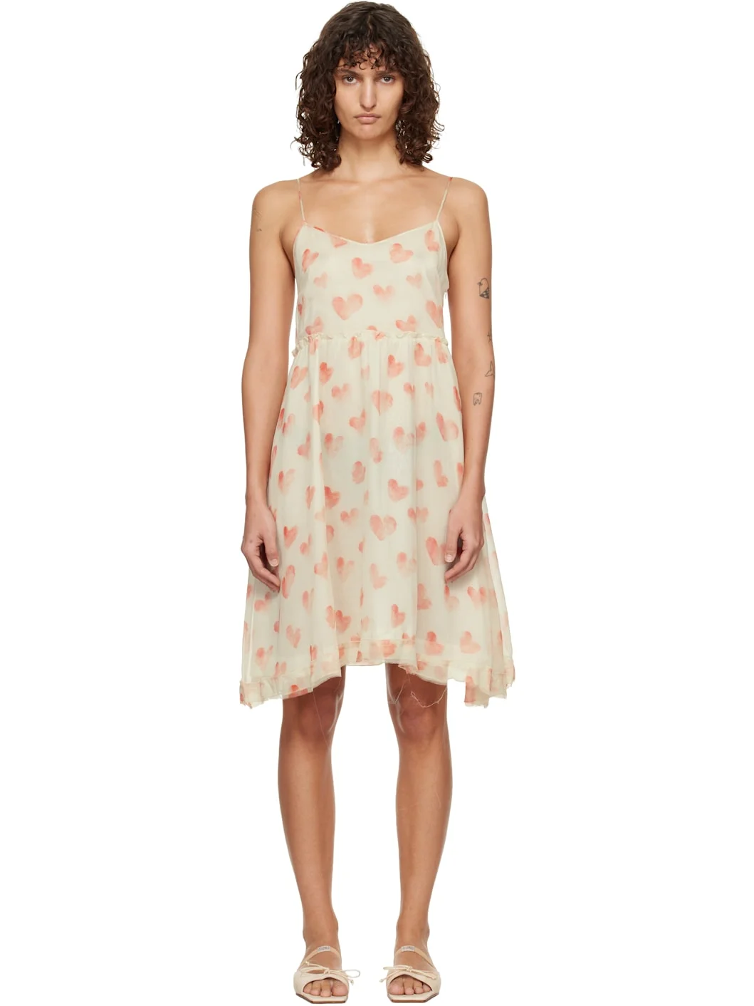 Off-White Strappy Minidress - 1