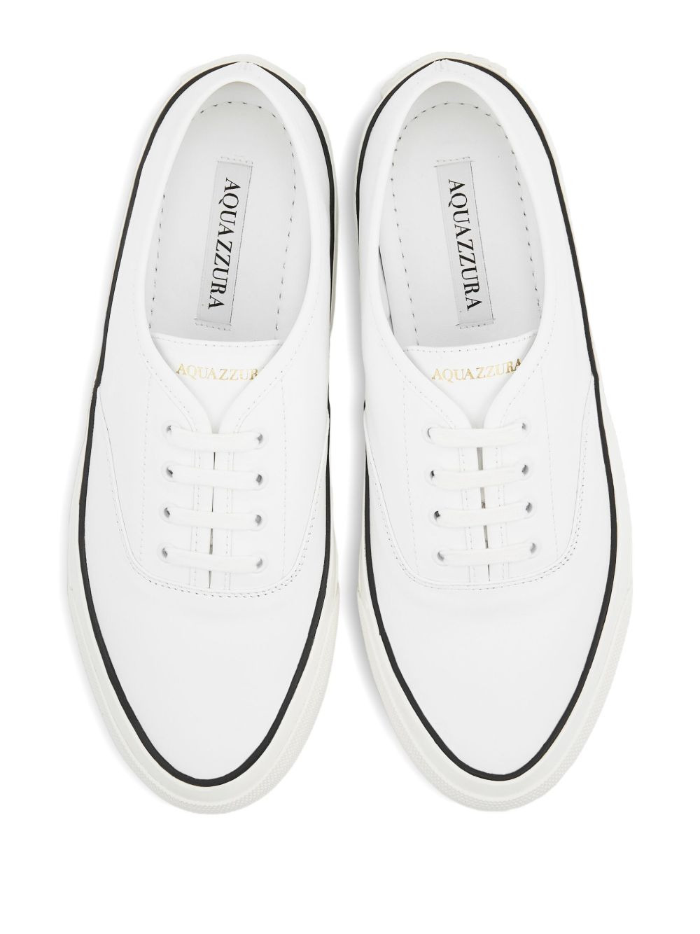 lace-up leather sneakers - 3