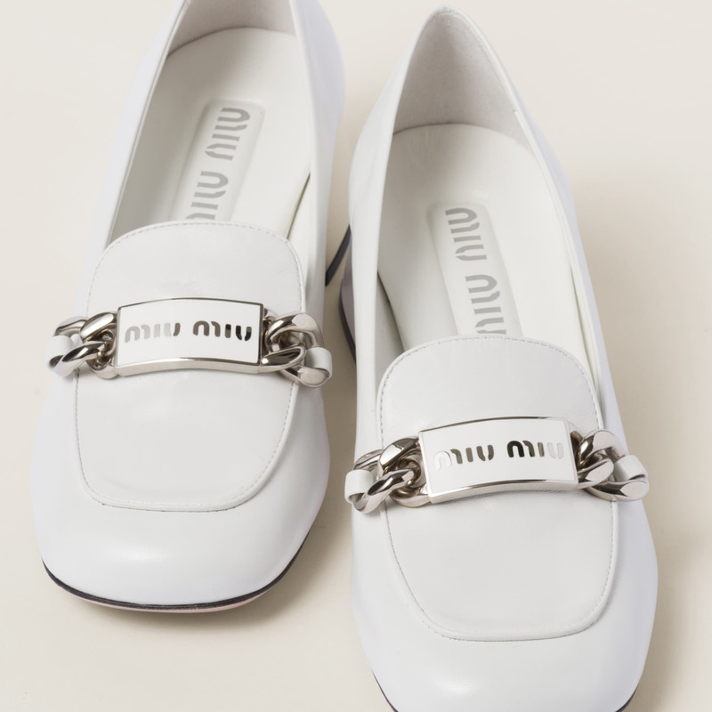 Miu Miu Leather loafers outlook