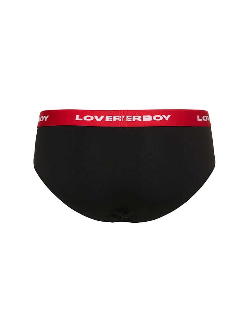Pack of 2 logo cotton stretch briefs - 7