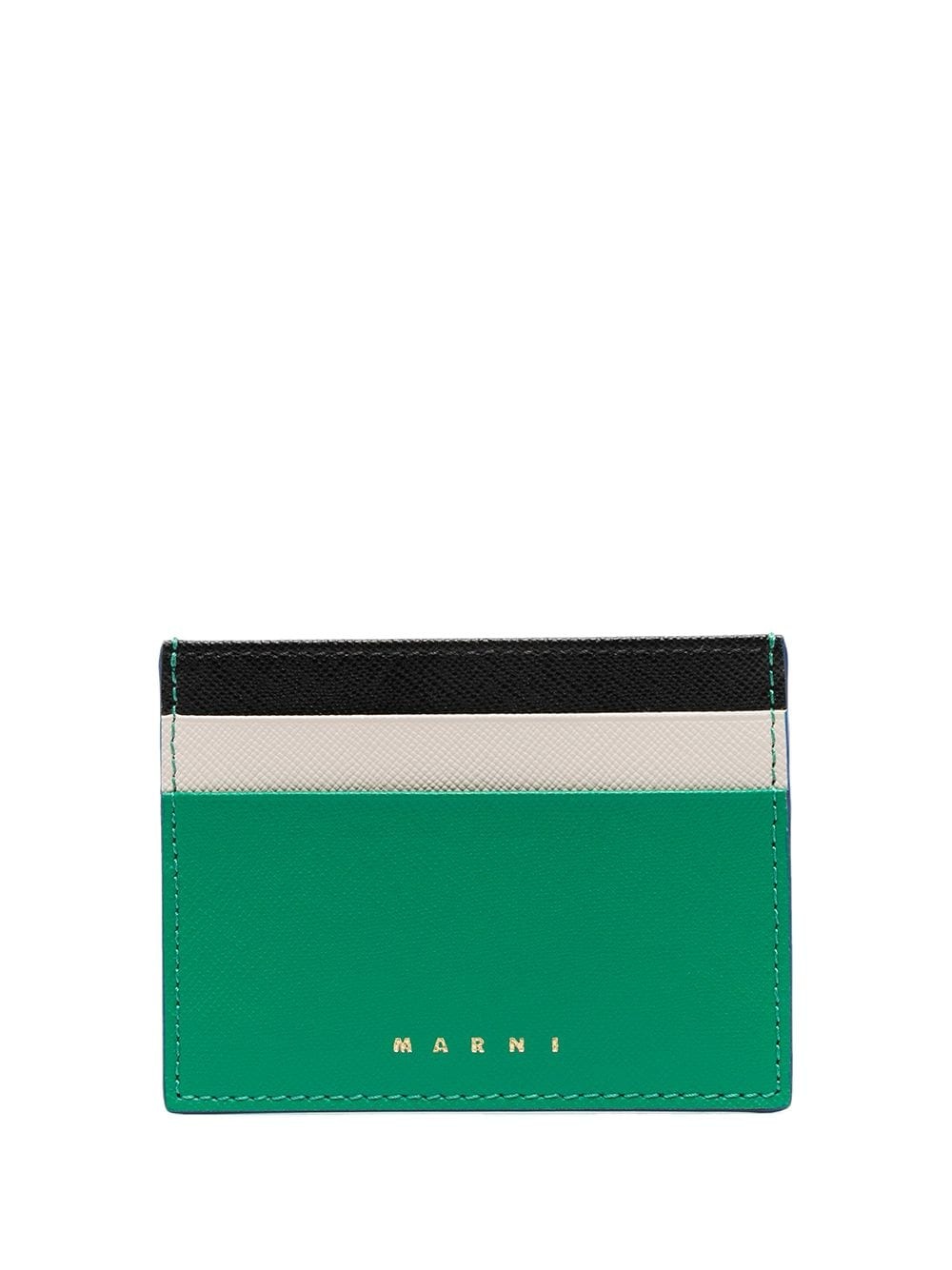 colour-block leather cardholder - 1