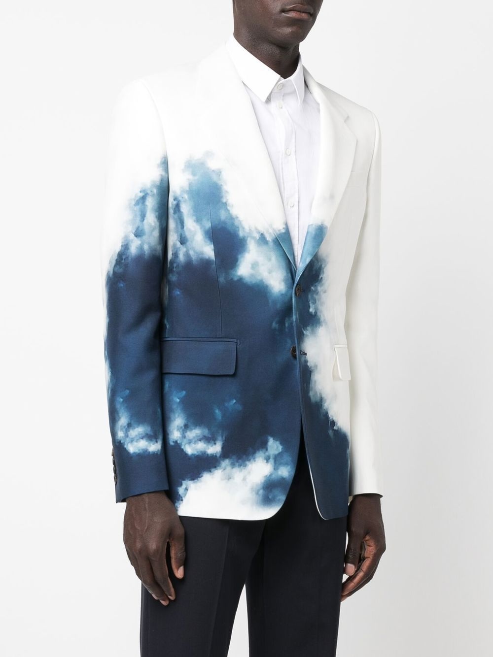 tie dye-print single-breasted blazer - 3