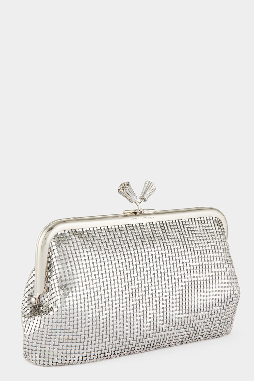 Maud Tassel Clutch - Silver Mesh - 5