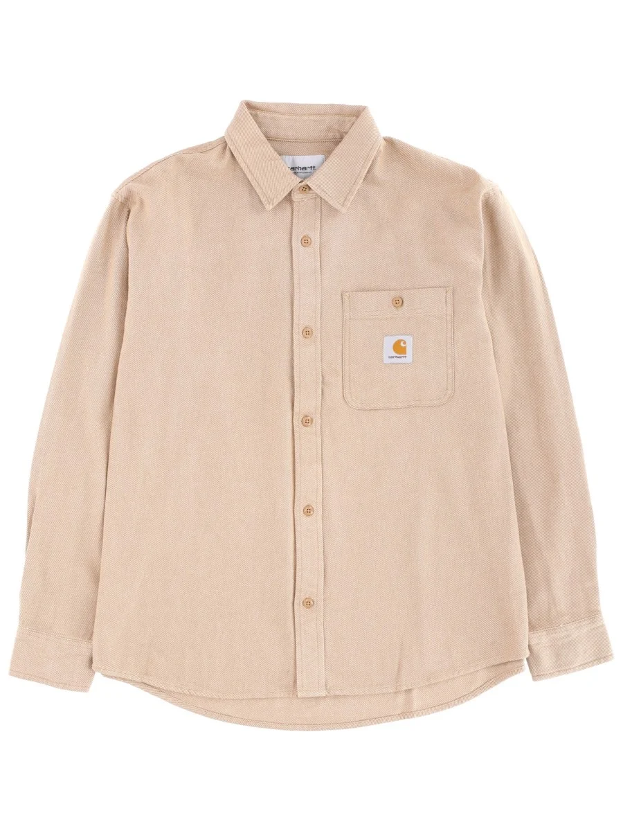 COTTON EDGAR SHIRT WITH LOGO PATCH - 1