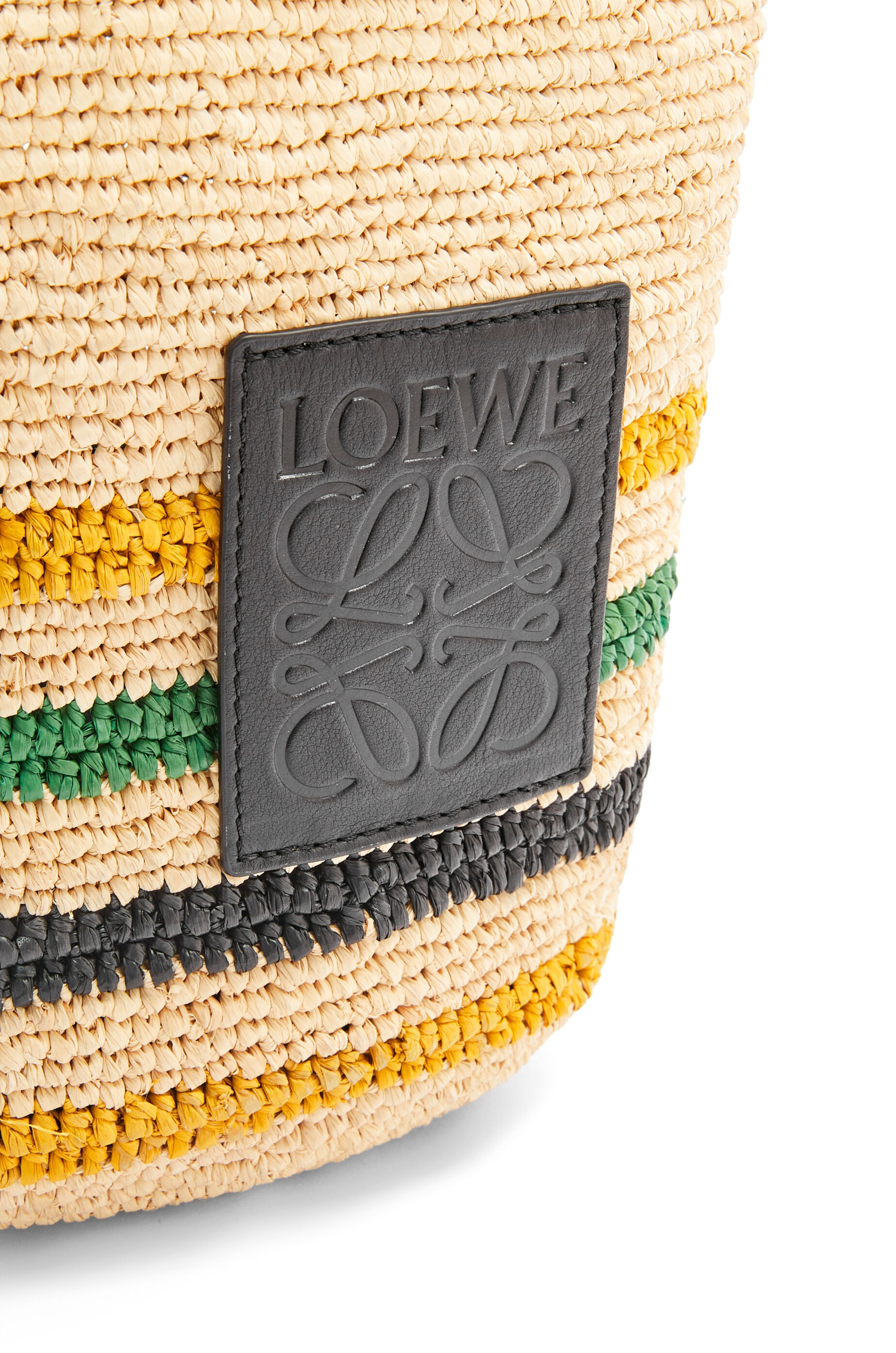 Mini Slit bag in striped raffia and calfskin - 4