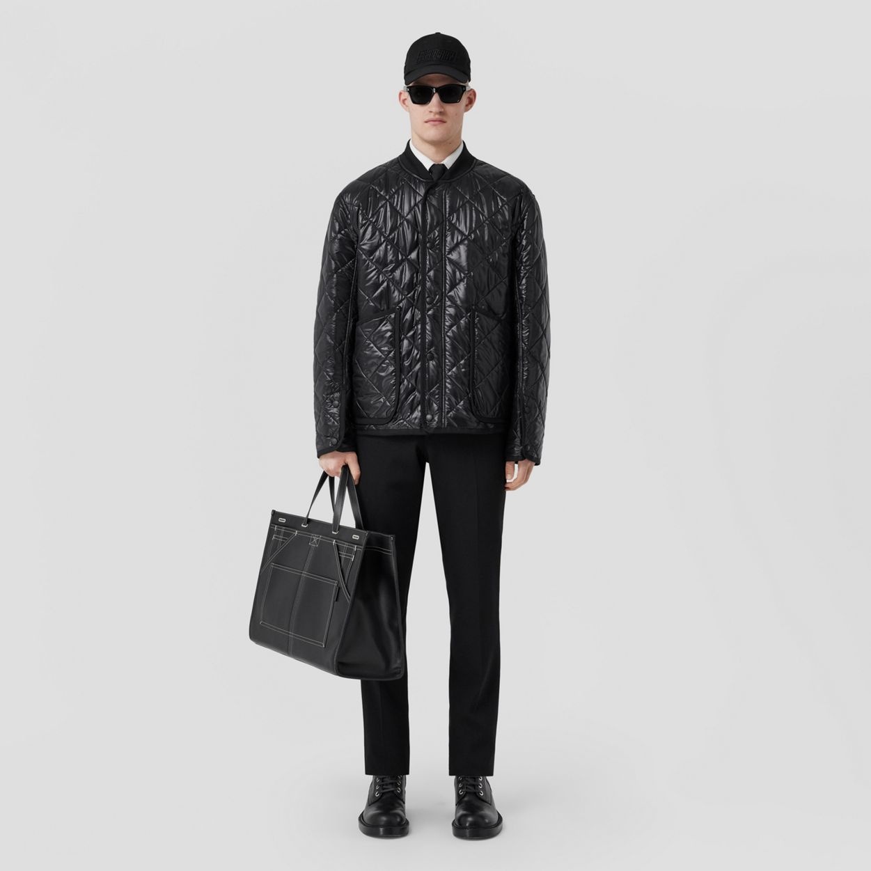 Diamond Quilted Nylon Bomber Jacket - 2