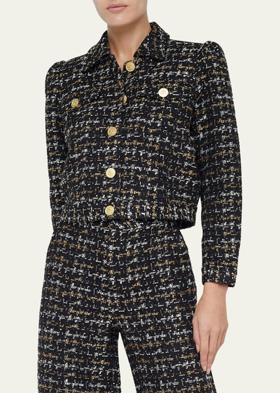 L'AGENCE Kasey Tweed Bracelet-Sleeve Jacket outlook