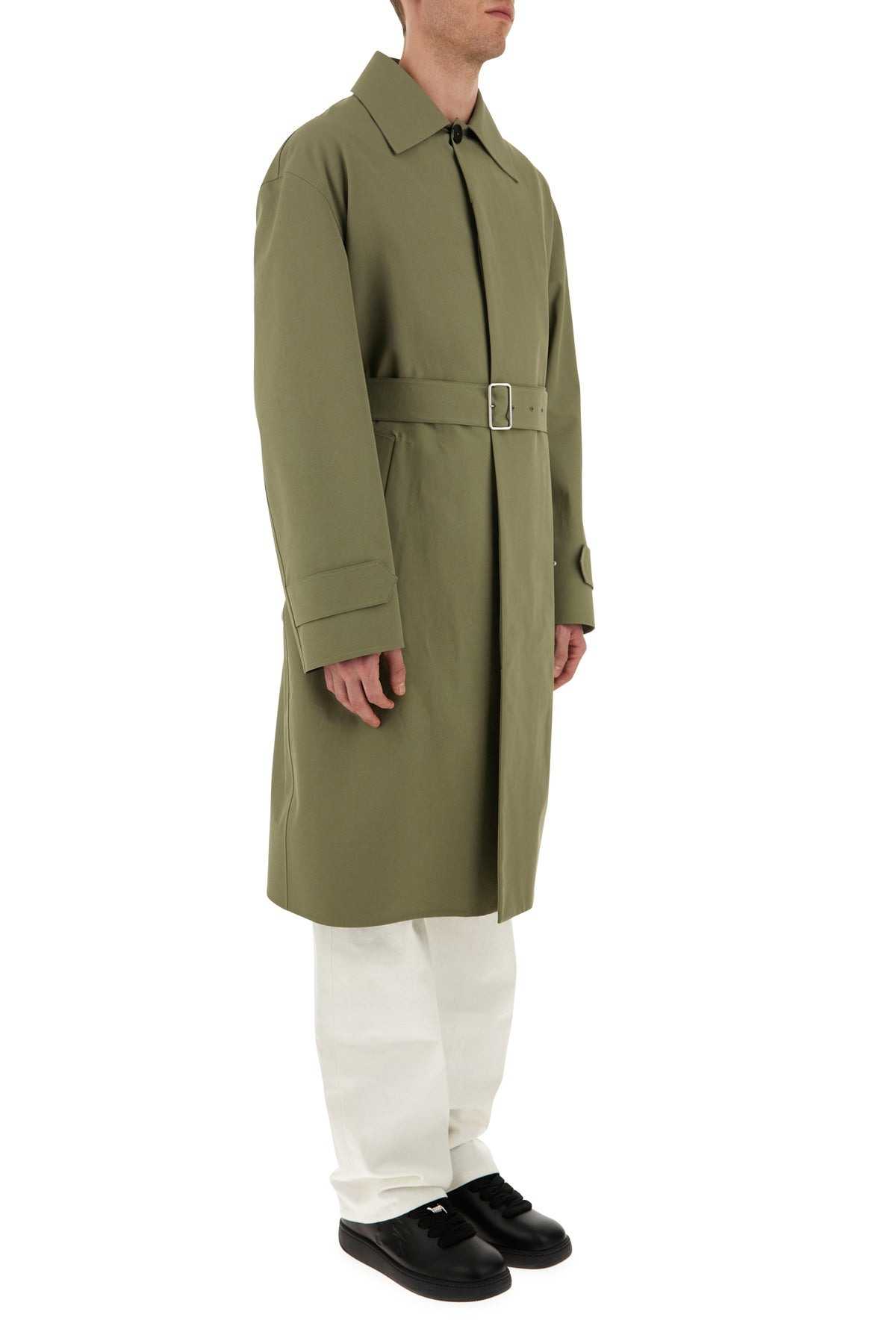 Army green cotton trench coat - 3