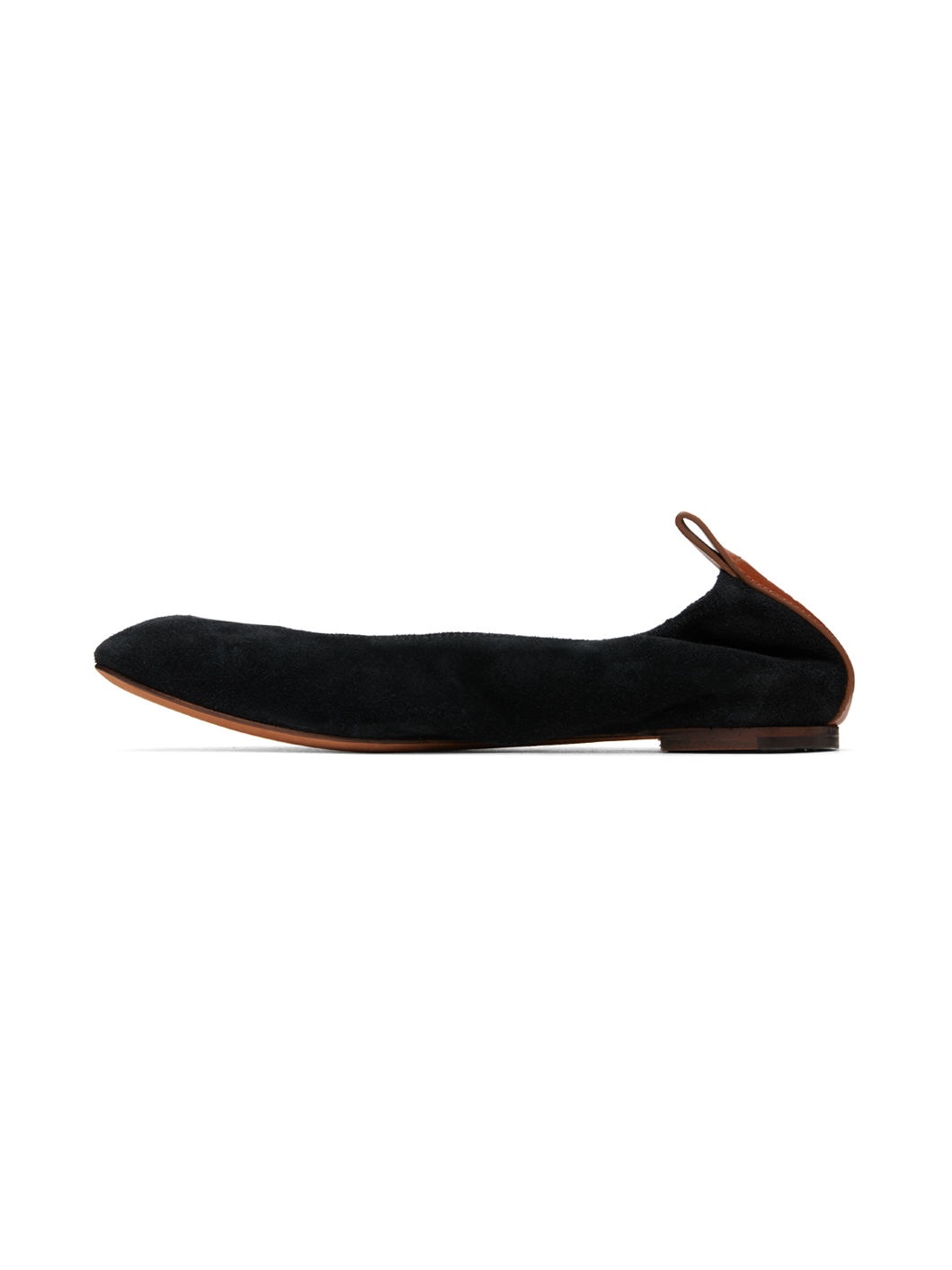 Black Suede Ballerina Flats - 3