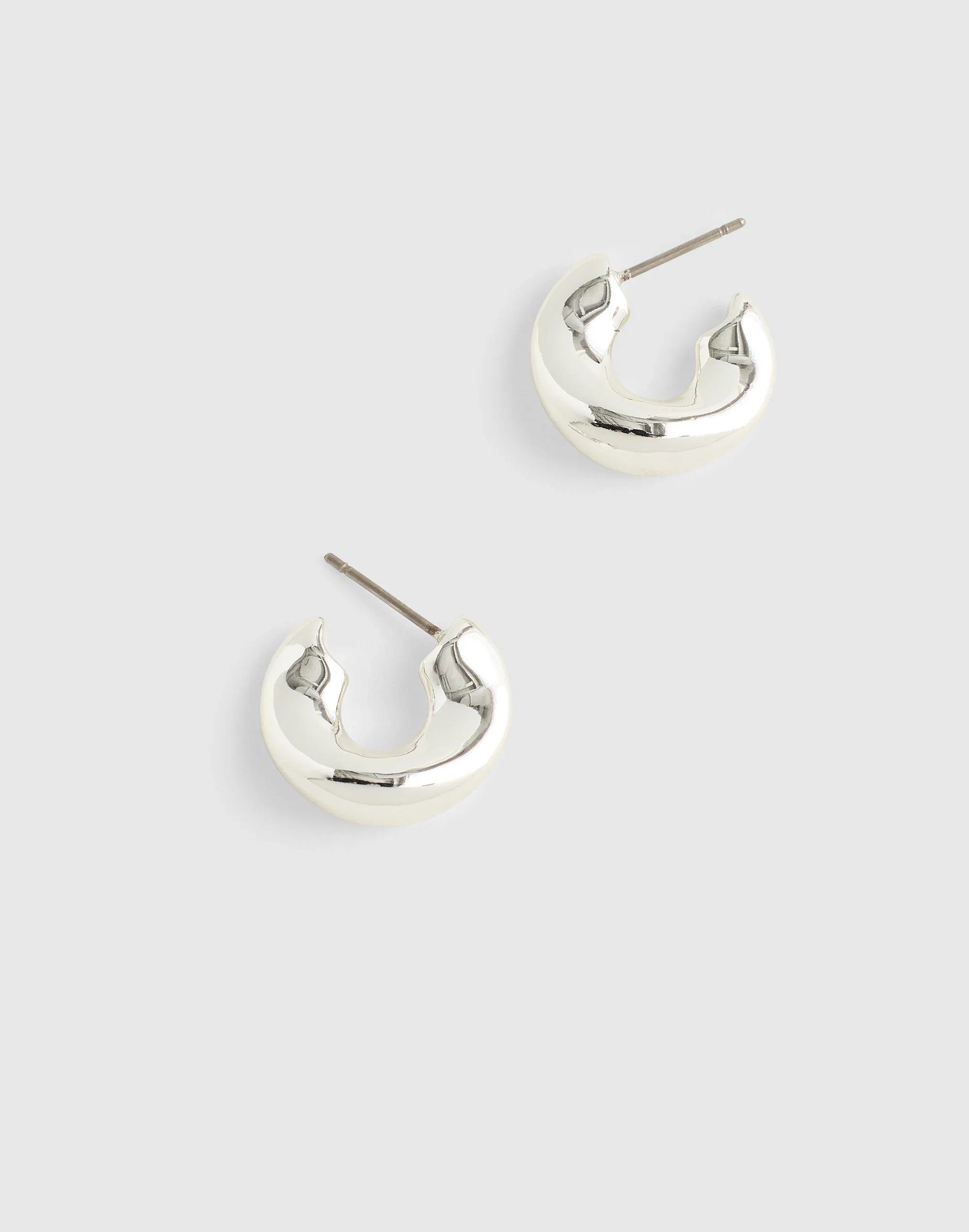 Puffy Twisted Small Hoop Earrings - 1