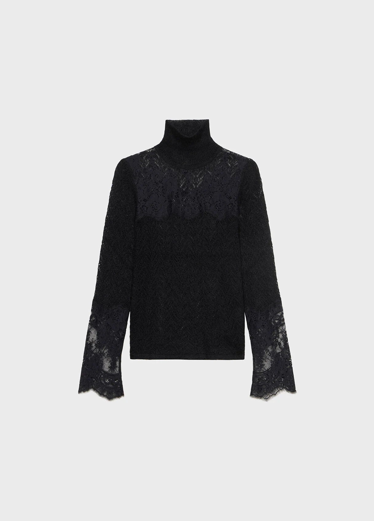 LACE DETAIL KNITTED TOP - 1