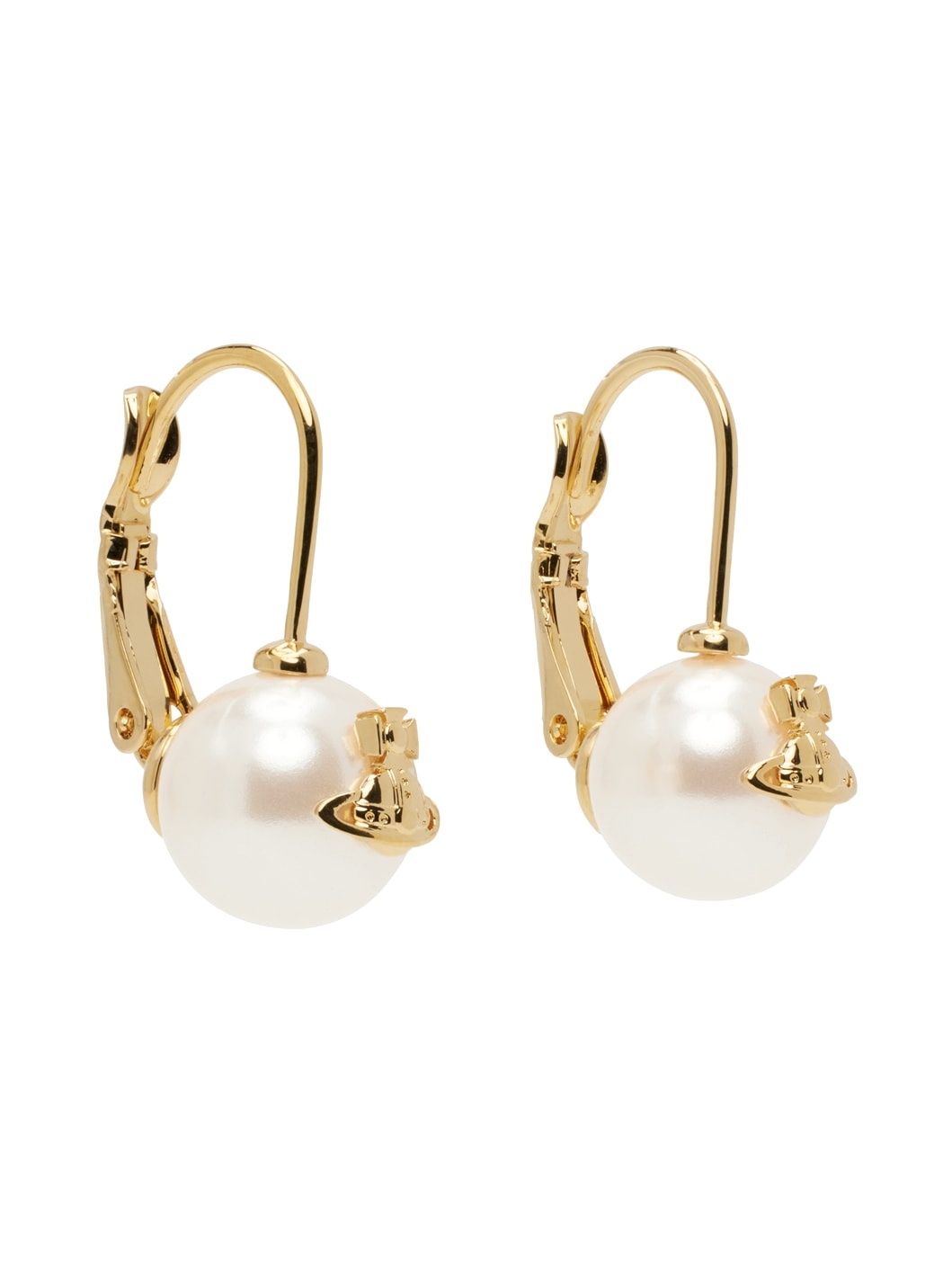 Gold & White Gia Drop Earrings - 2