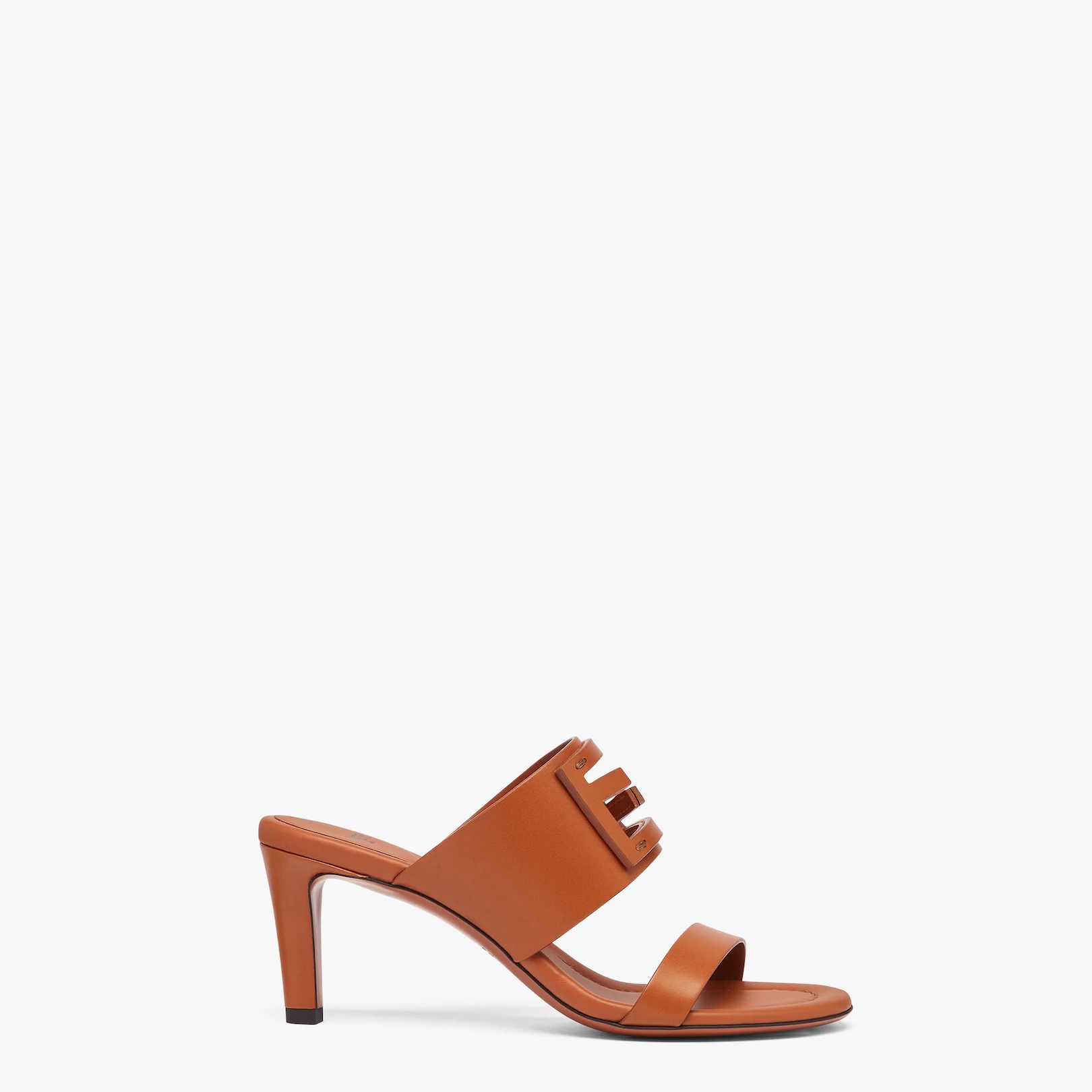 Brown leather slides - 1