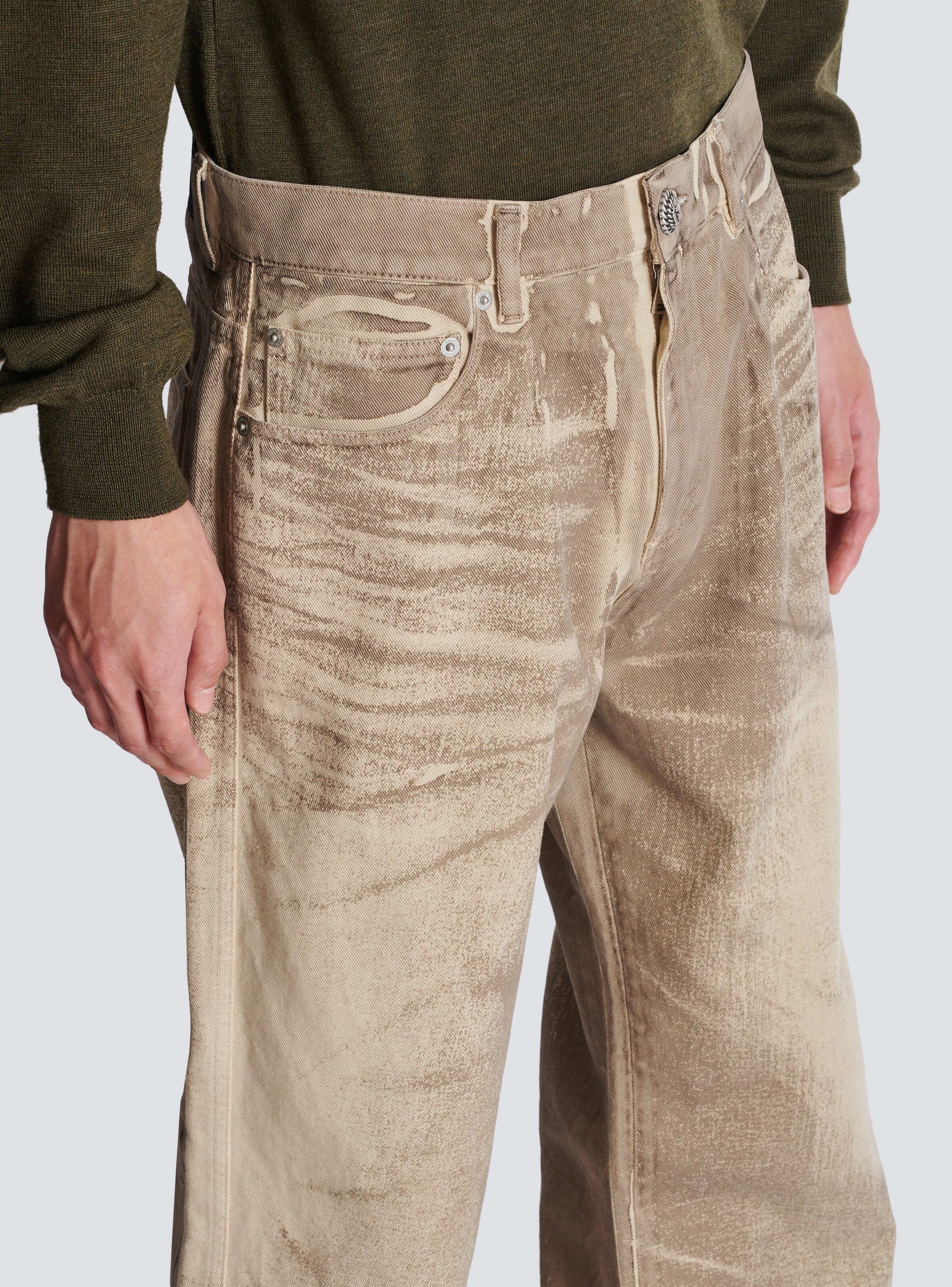 Loose-fit beige denim jeans - 6