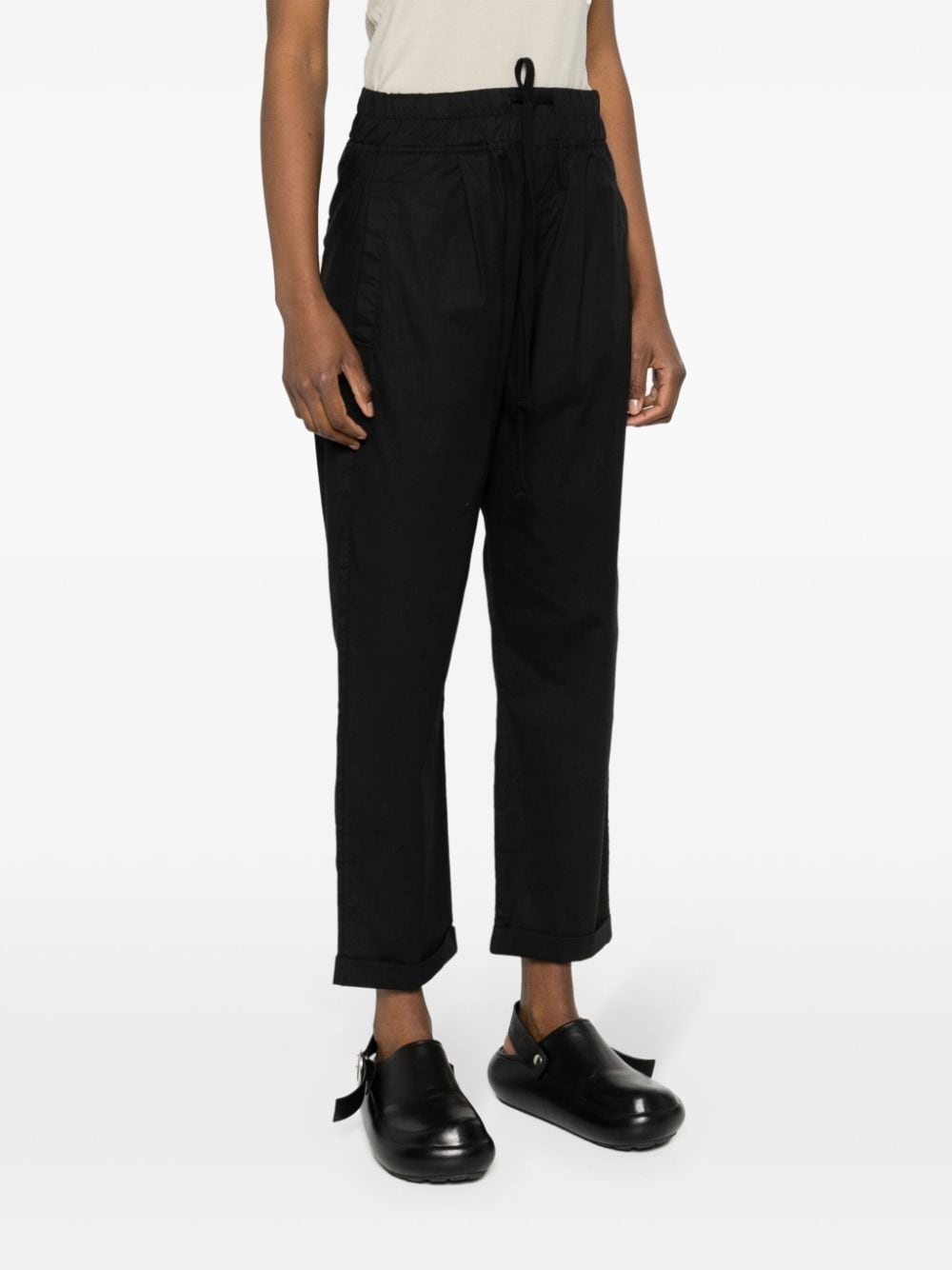 drop-crotch straight-leg cropped trousers - 3