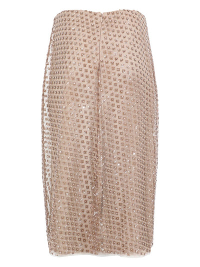 Vince sequin-embellished double-layer straight skirt outlook