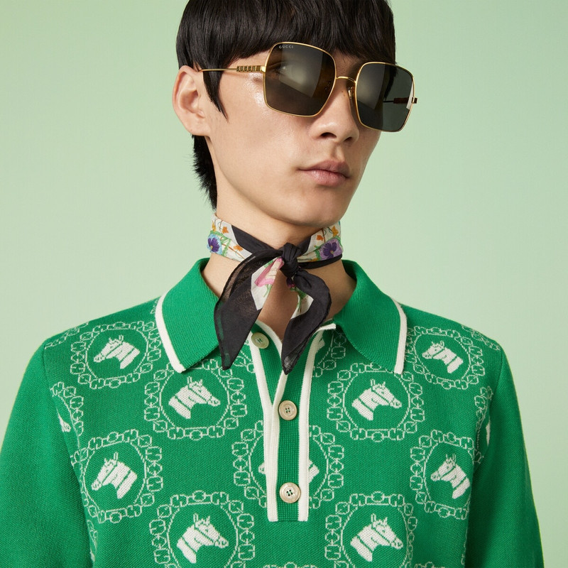 Equestrian cotton wool jacquard polo 3