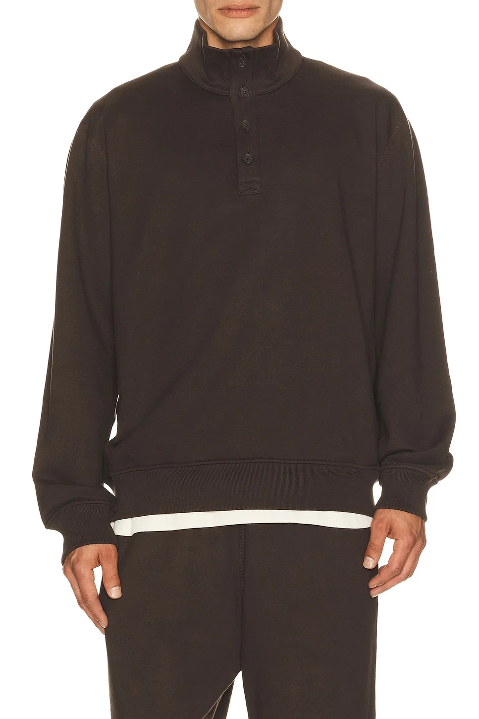 Midweight Terry Standard Button Mockneck - 1