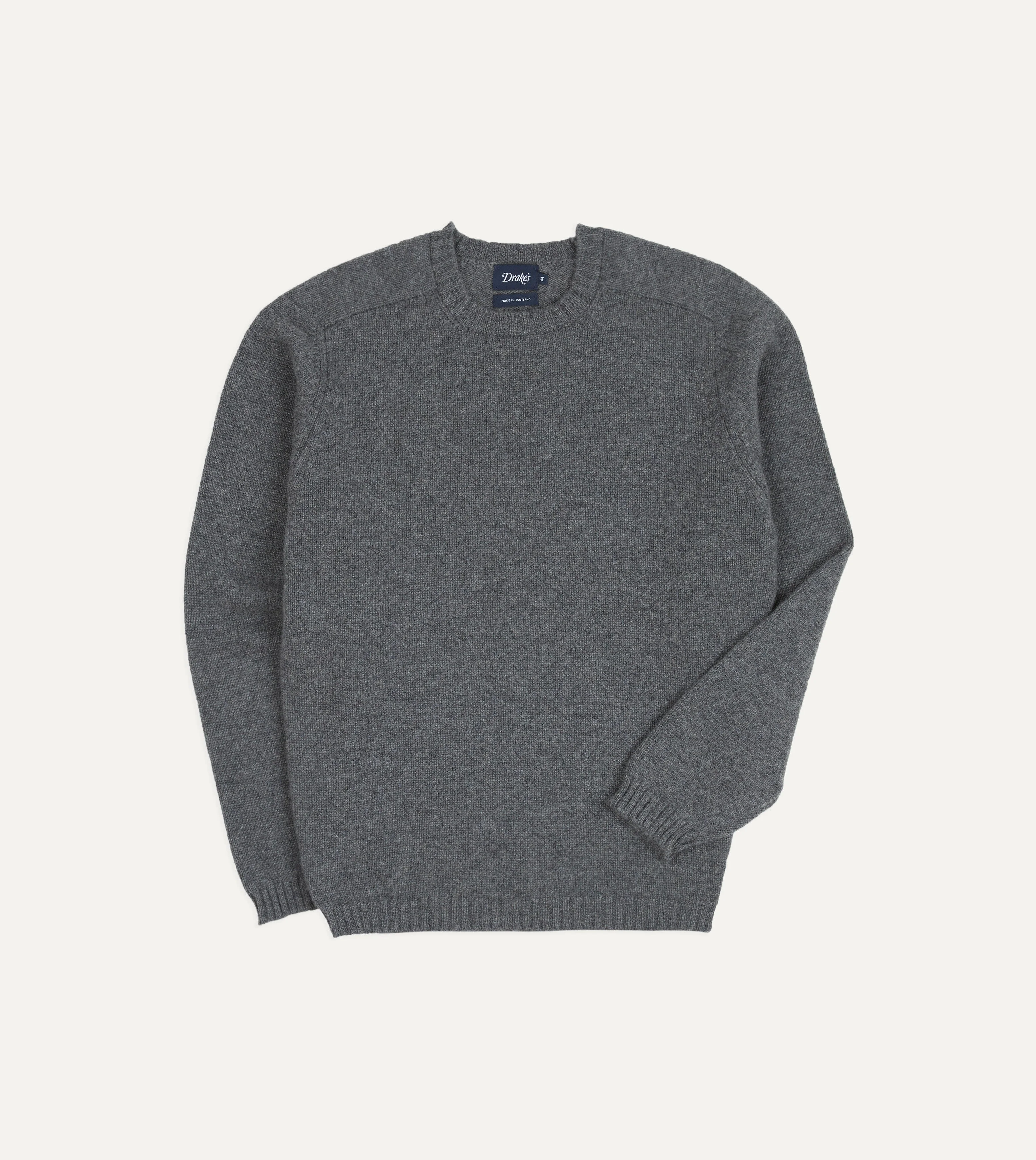 Grey Cashmere Crew Neck Jumper - 1